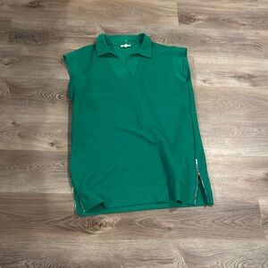 Green Sleeveless Entro Ribbed Dress